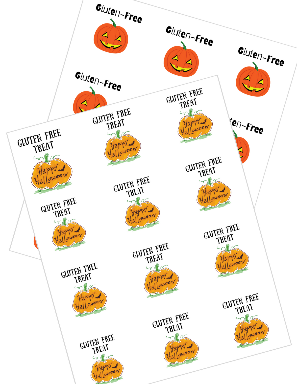 Gluten Free Halloween Sticker Labels {Printable Digital Download}