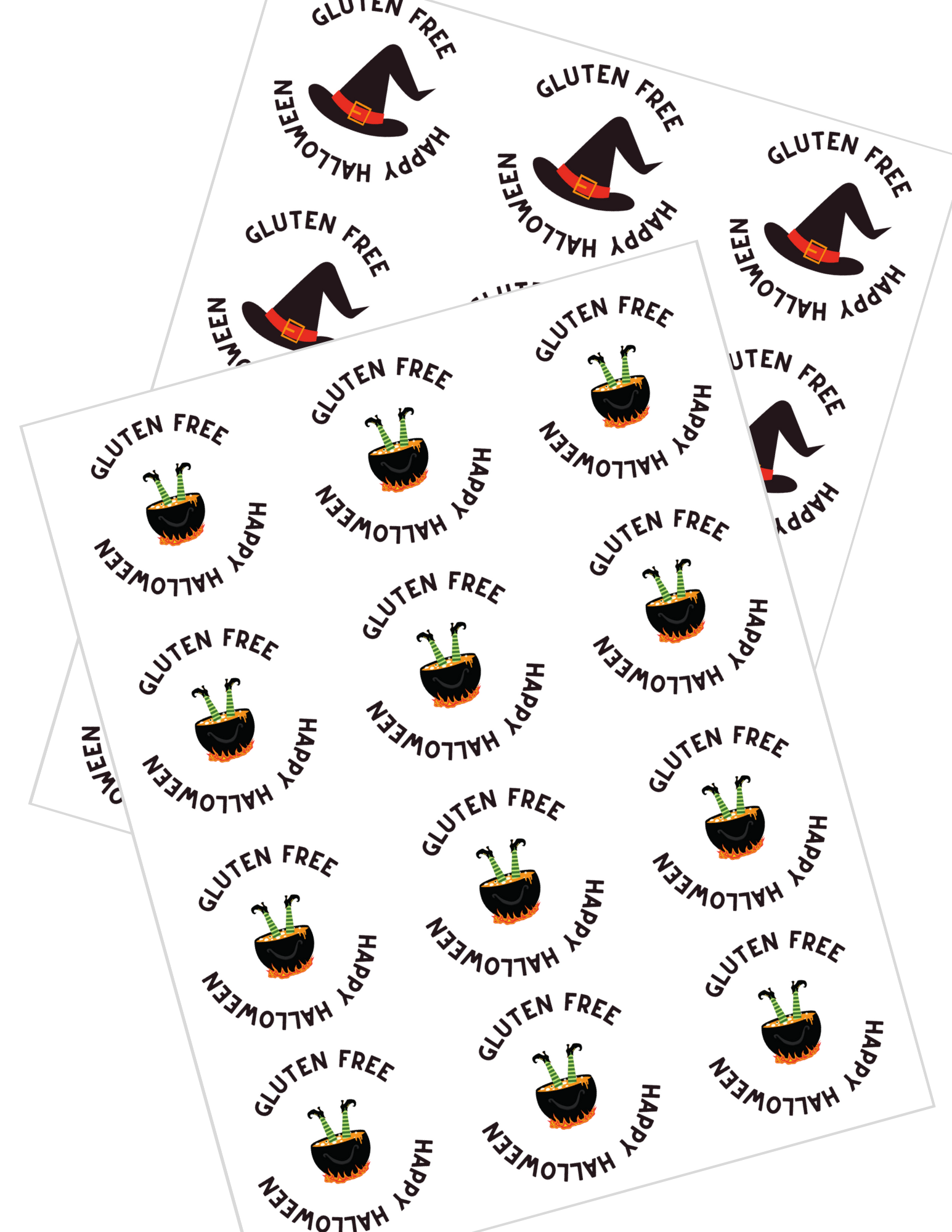 Gluten Free Halloween Sticker Labels {Printable Digital Download}
