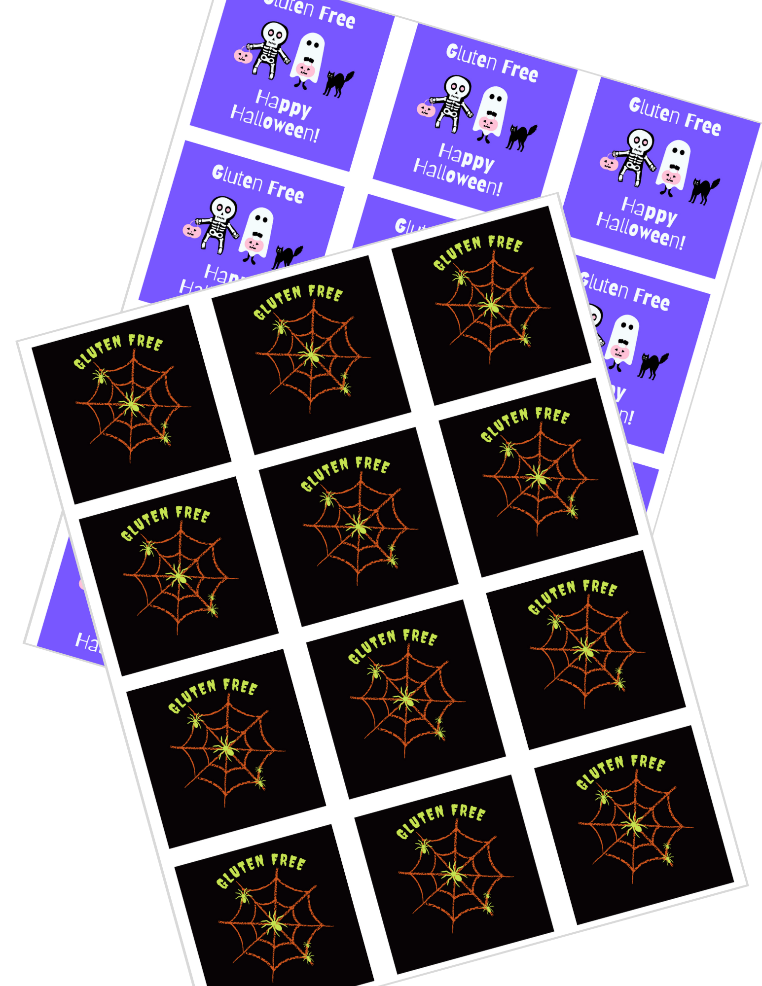 Gluten Free Halloween Sticker Labels {Printable Digital Download}