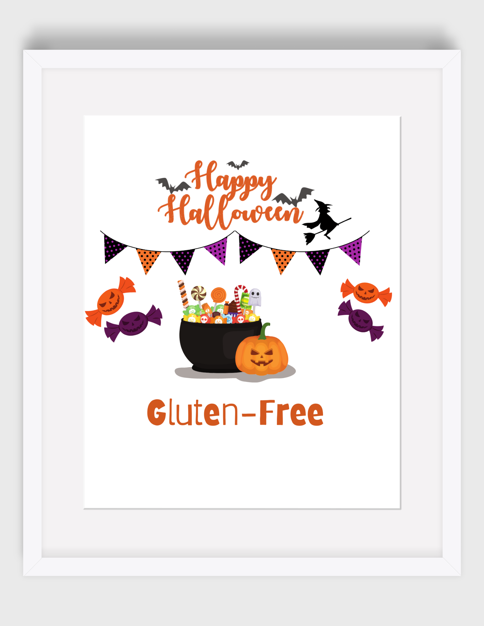 Gluten Free Halloween Sticker Labels {Printable Digital Download}