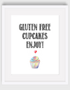 Gluten-Free Enjoy Sign w/Watercolor Cupcakes{Printable Digital Art}
