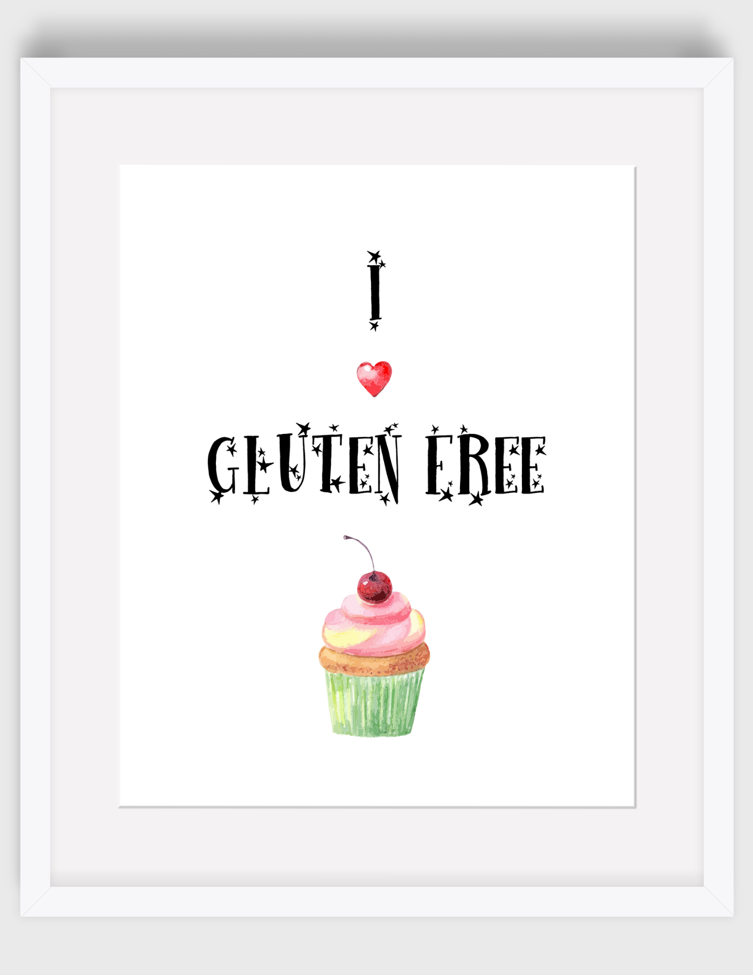 Gluten-Free Enjoy Sign w/Watercolor Cupcakes{Printable Digital Art}